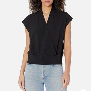 Calvin Klein Women Sleeveless Faux wrap top Black, Large